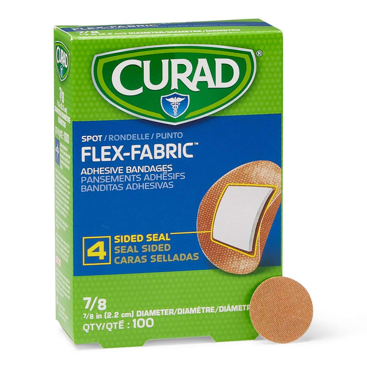 Curad Flex Fabric Spot Adhesive Bandages, Bandage Diameter is 7/8