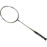 Apacs Feather Weight XS Black Gold Pre-Strung Badminton Racket (8U) Worlds Lightest Badminton Racket