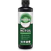 Nutiva 有機 MCT 油,16 盎司(約 473.2 毫升)無味,適用於生酮咖啡,非轉基因油,由有機椰子製成,生酮友好,最佳 MCT 油健康酮症補充劑,14 克C8 和 C10 每份