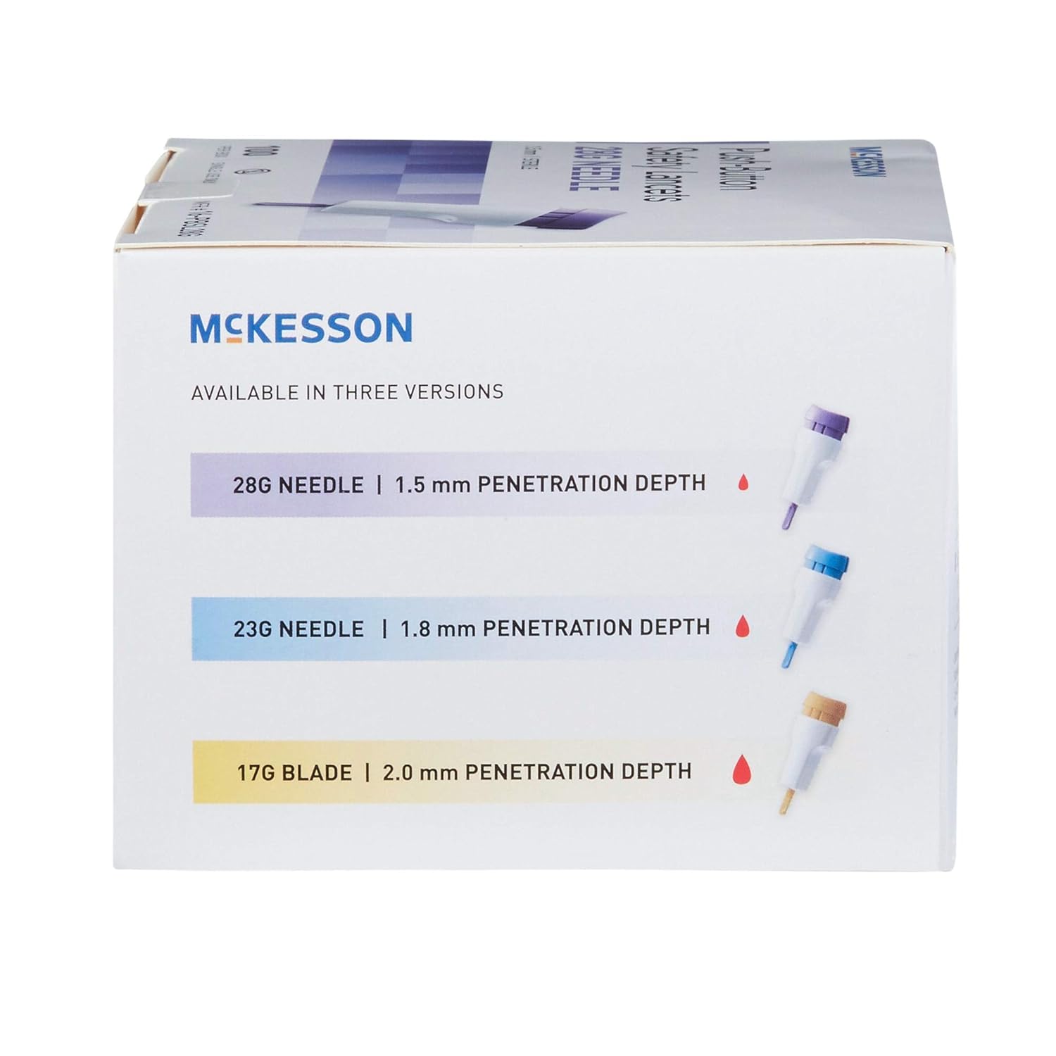 McKesson Lancet Push Button 28 Gauge 1.5 mm Depth 1 Box(s), 100 /Box: Industrial & Scientific
