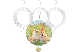 BESTMAL 4Pcs 10 inch Sublimation Wind Spinner Blanks, Christmas Decor, Gifts for Women Mom Grandma Wife, 3D Aluminum Hanging Wind Spinners for Outdoor & Indoor Decorations, DIY Christmas Ornament Gifts