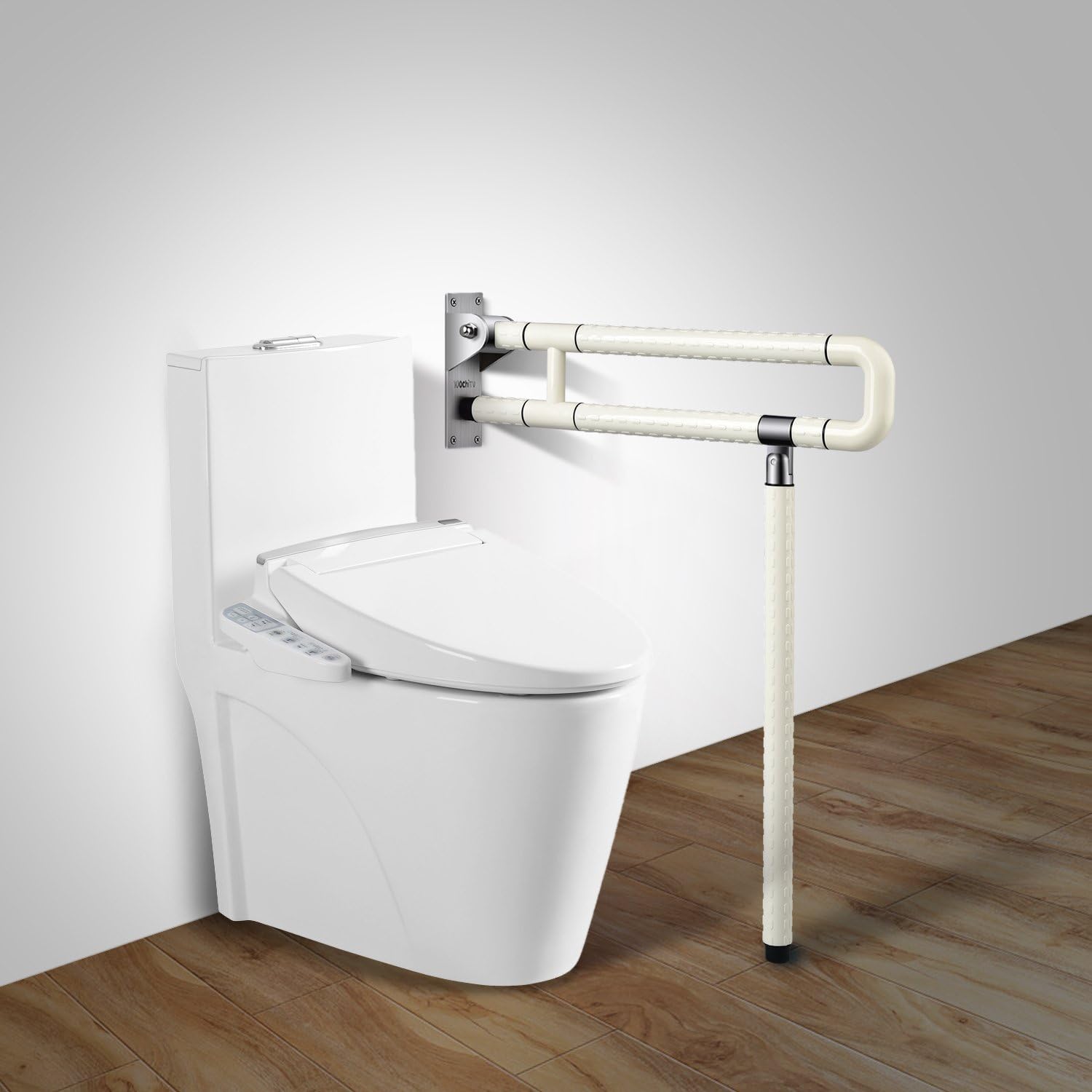 29.5 INCH Grab Bars for Bathroom Toilet Safety Rails for Elderly Pregnant Women Disabled Handicap Bar Medical Flip Up Arm Rails Support Foldable Skid Resistance White: Health & Personal Care