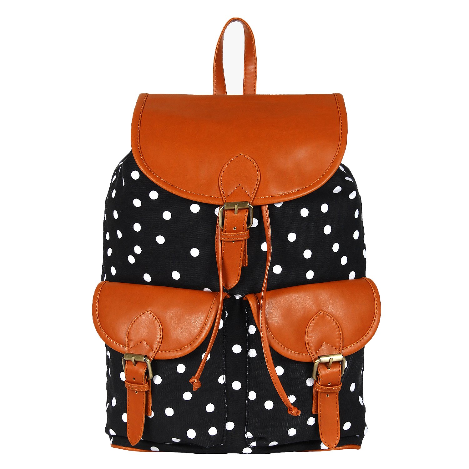 lychee bags canvas/pu debbie backpack for girls (black)