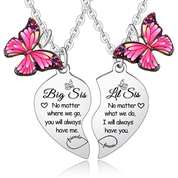 Maxforever 3 Pcs Mother Daughter Necklace Set - Mom, Big Sis, Lil Sis Pink Flower Pendant, Stainless Steel, Gift Ready