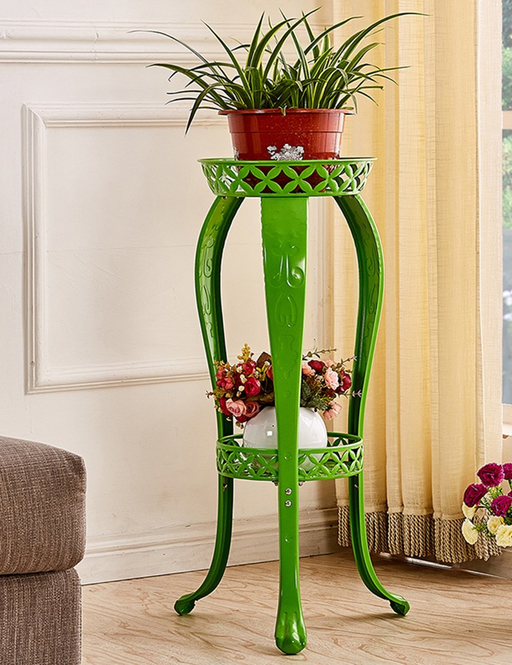 驚きの安さ フラワースタンド アイビー スタンド ラック ワイド花支架花园机架 フラワーラック シングルレイヤー フラワーフラワーラッククリエイティブアイアンヨーロッパスタイルのシンプルなフラワーラックインサイドリビングルームバルコニーベッドルームホーム