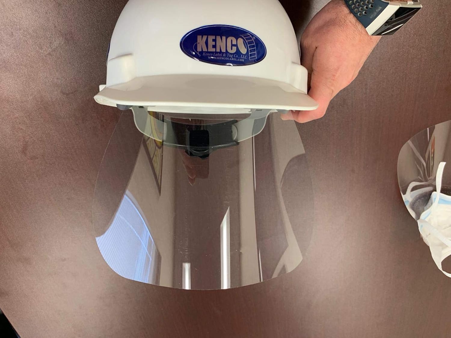 Safety Face Shield 50 Pcs Transparent Anti Fog Pet With 3m Adhesive Attachment Amazon Com