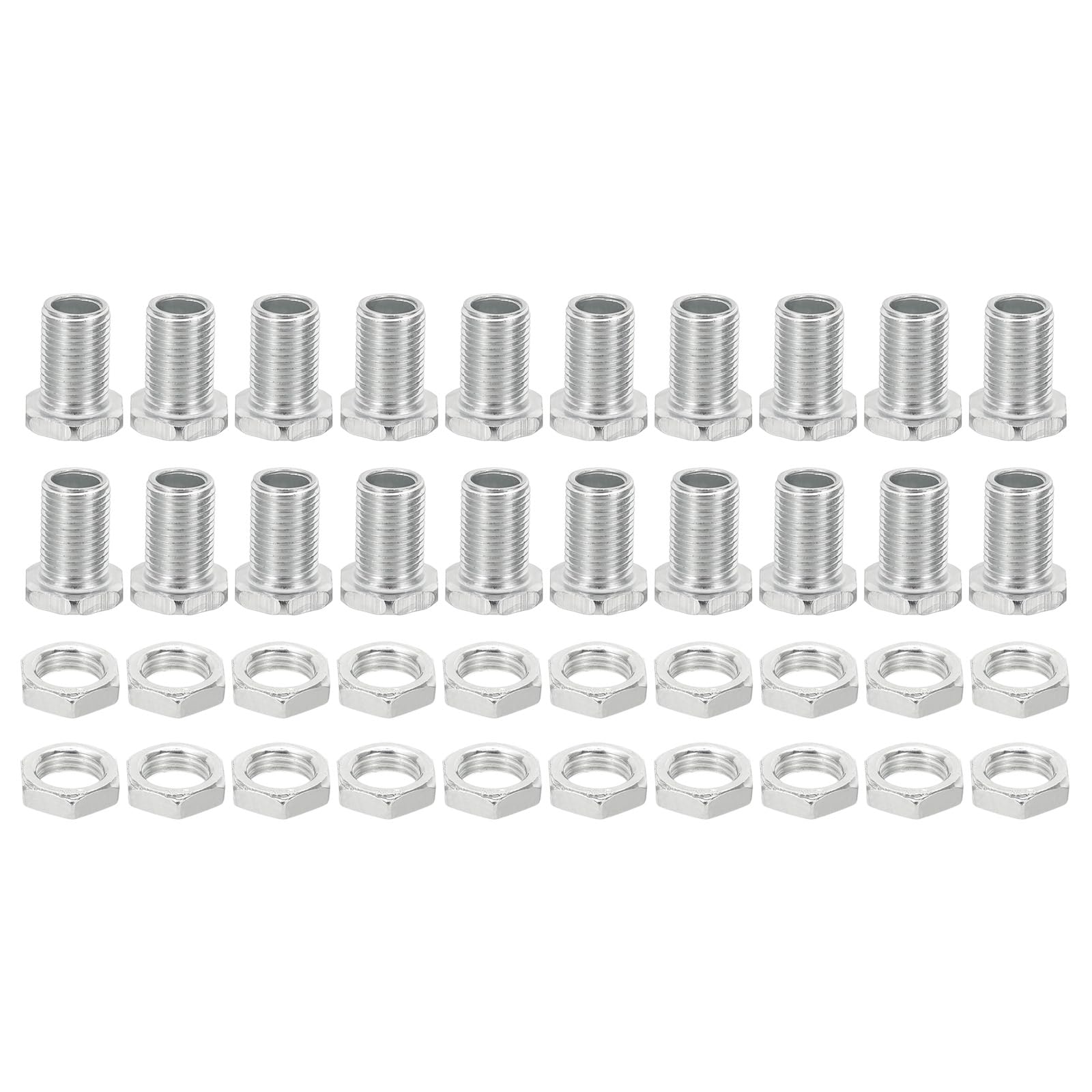PATIKIL M10x18mm Hex Bolts and Nuts Kit, 20 Set Fine Thread Hollow Screws Assortment Hexagon Head Screw Through Hole Bolt Chandelier Fasteners