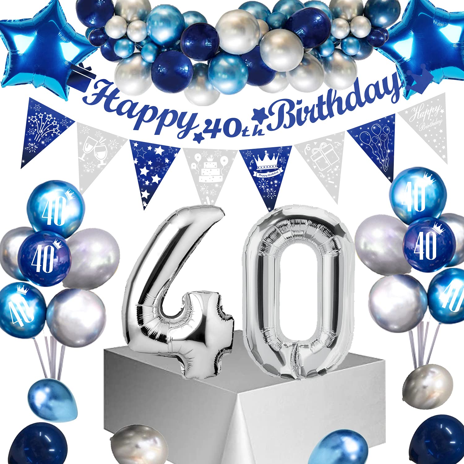buy-40th-birthday-party-decorations-men-sumtoco-navy-balloon-kit-include-happy-birthday-banner
