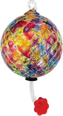 Amazon Com Glass Eye Studio Rainbow Glass Hummingbird Feeder