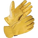 SKYDEER Full Deerskin Leather Winter Drive Work Gloves, Extra Soft 100G 3M Thinsulate, Thermal Insulated Gloves (SD2211T)