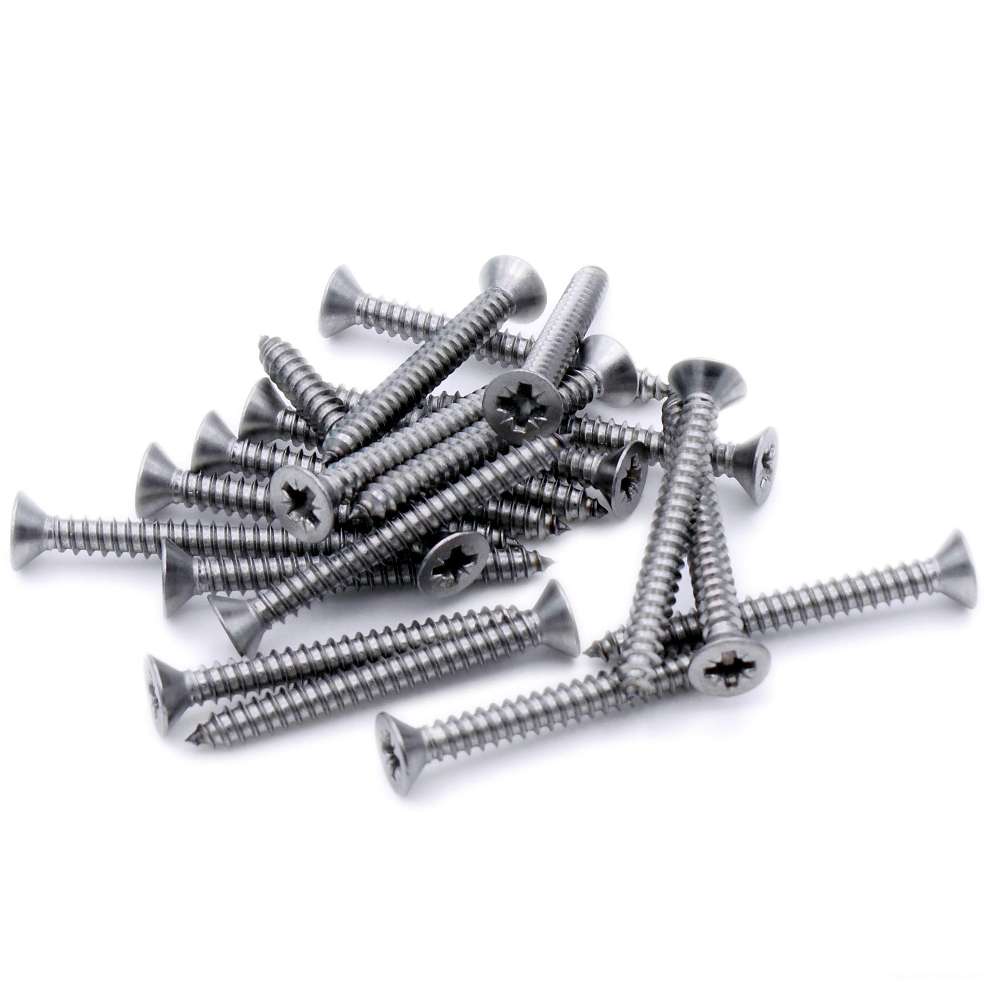 No.4 x 0.375 (2.9mm x 9.5mm) Pozi Countersunk Self-Tapping Screw - Stainless Steel (A2) (Pack of 20)