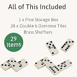 Jaques of London Double 6 Dominoes Set Complete D6 Game Wooden Box Adults view 3
