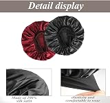 SWEET VIEW Silk Bonnet Silk Hair Wrap Sleeping Cap Black Red 2 Pack view 6