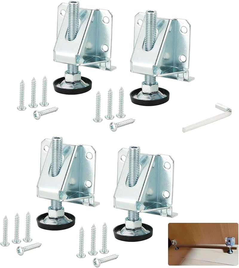 DASBET M10 Leveling Legs 4PK Heavy Duty Furniture Levelers w/ Lock Nuts 2" Adj