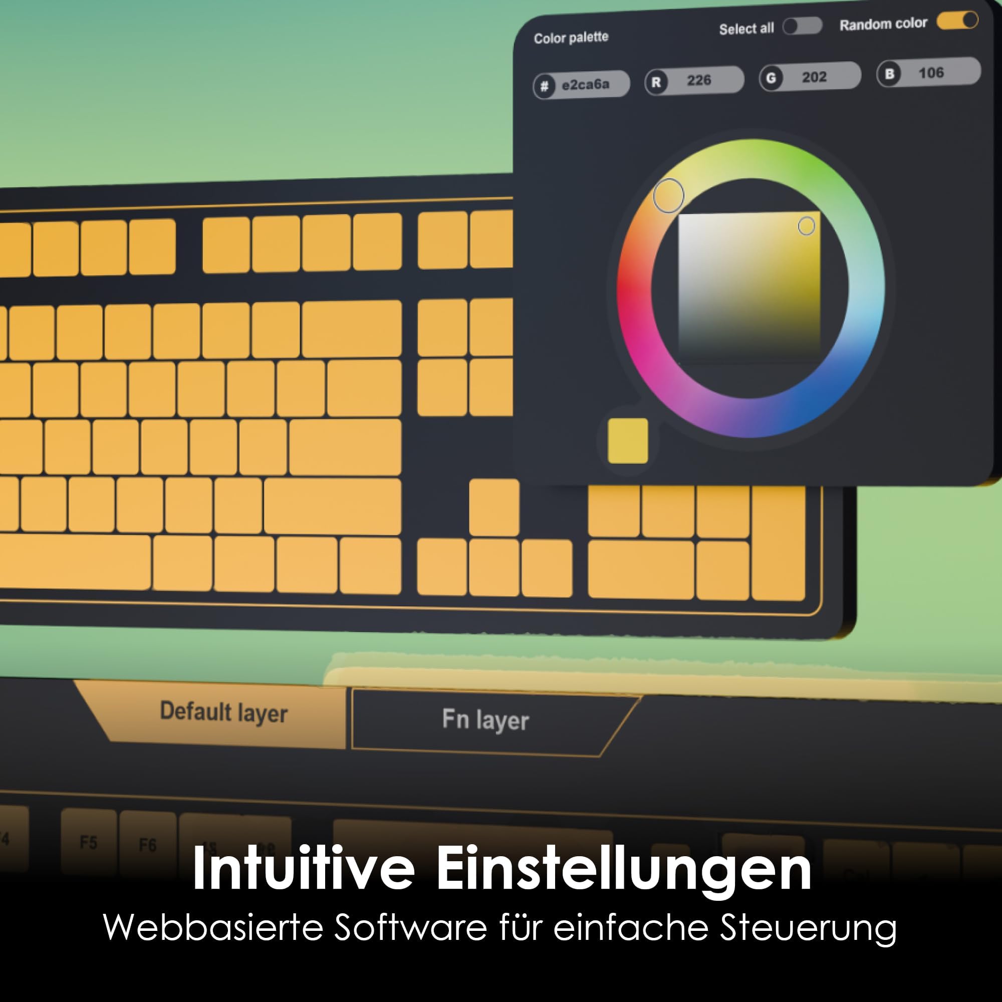 Ducky One X Mini Wireless Gaming Tastatur Schwarz – 60%, Induktive Switches, Tri-Mode-Konnektivität USB-C, 2.4GHz, Bluetooth, Rapid Trigger, Einstellbare Auslösung, RGB, ISO deutsch 5