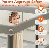 Colpart Foldable Playpen with Mat 50x50 in Grey Portable Safe Baby Yard view 9