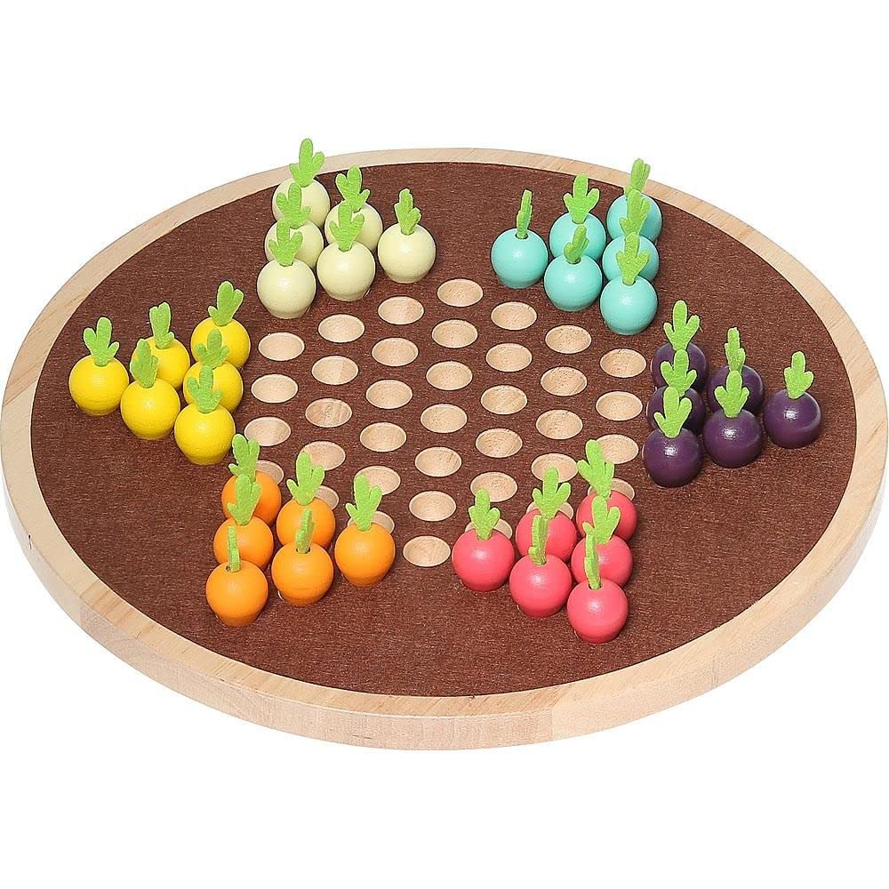Vilac - A Trip Across The Vegetable Garden - Chinese Checkers, Wooden Toy, Montesso