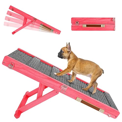 Pawaboo Foldable Dog Ramp for Couch, Portable Wooden Pet Ramp,
