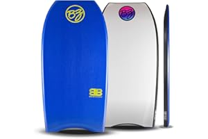 BZ Bodyboards. 45” Big Bruddah Body Board for Beach. HDPE Slick Bottom for Speed, VFS Double Stringers, Crescent Tail. for Big & Tall Riders