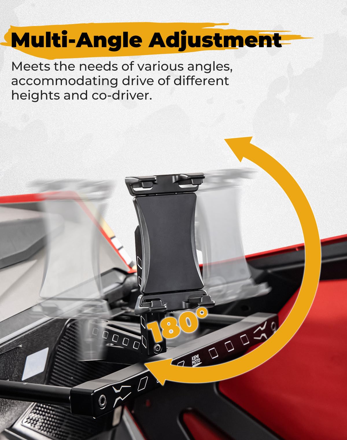 KEMIMOTO Electronic Device Mounts with Grab Bar, 6061 Billet Aluminum Electronic Device Holder Phone Tablet GPS Mount Compatible with Polaris RZR PRO XP/XP4 2022-2023 RZR PRO R/Turbo R