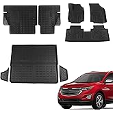 Bomely Floor Mats Compatible with 2018-2024 Chevrolet Equinox Cargo Liner Gmc Terrain Trunk Mat All Weather Seat Back Protector 2023 Chevy Equinox Accessories (Floor Mats Full Set)