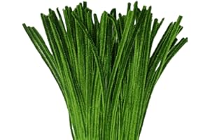 FEATUMAN Dark Green Chenille Stems Pipe Cleaners, 12 Inch Colored Pipe Cleaners Pastel Craft Supplies, 200 Pcs Pastel Pipe Cleaners for Crochet Projects, Holiday Wreath, DIY Craft