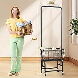 ALIMORDEN Laundry Cart with Clothes Rack, Rolling