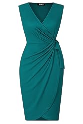 oten Women Deep V Neck Work Bodycon Dresses Tummy