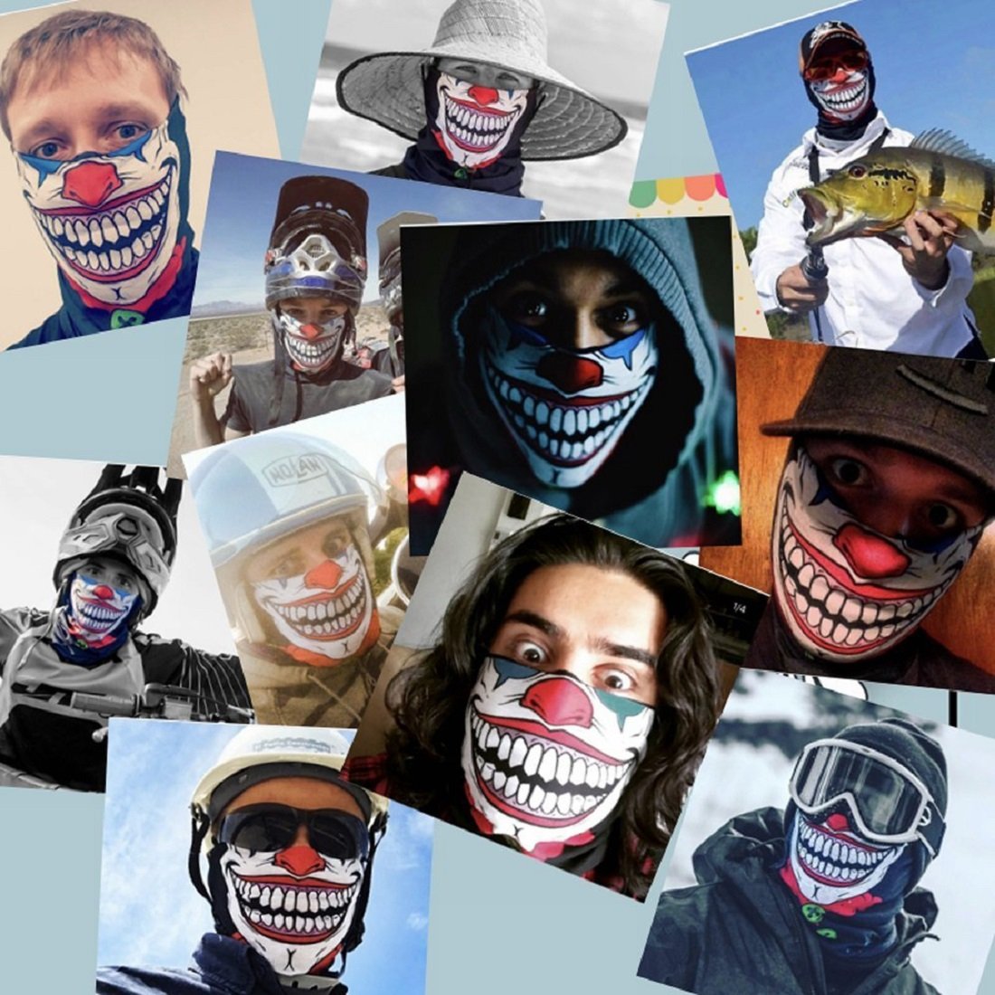 Toplor Moisture wicking Bandana - Motorcycle Face Mask - Face Shield Fiber Skull Mask Half Face Mask (AC-140)