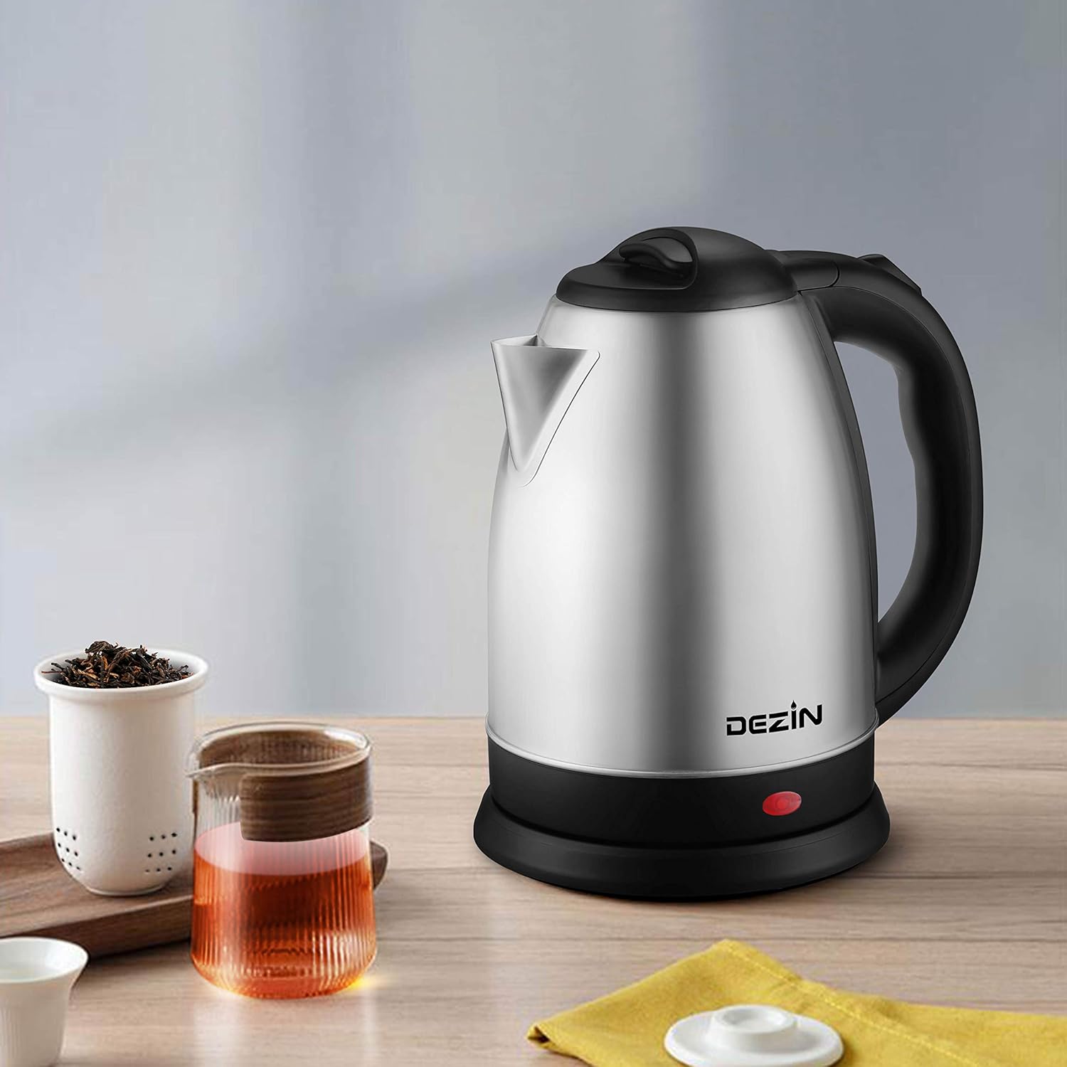 Dezin Electric Kettle Upgraded, 2L Stainless Steel Cordless Tea Kettle, Fast Boil Water Warmer with Auto Shut Off and Boil Dry Protection Tech for Coffee, Tea, Beverages: Kitchen & Dining