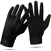Croloose Summer Horse Riding Gloves Stretchable Equestrian Gloves Horseback Riding Gloves Mesh Breathable Lightweight Comfortable Gloves for Riding Women Men, Black
