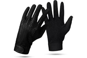 Croloose Summer Horse Riding Gloves Stretchable Equestrian Gloves Horseback Riding Gloves Mesh Breathable Lightweight Comfortable Gloves for Riding Women Men, Black