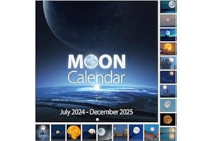KCULEHTLLA Wall Calendar 2024-2025, Moon Calendar July 2024-2025, 18 Month Moon Phases Calendar, 12" × 24"(Open) Lunar Calendar with Moon Tracking, Large Blocks, Thick & Sturdy Paper for Organizing & Planning