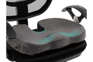 Foverhom Seat Cushion for Chair,Non-Slip Orthopedic Gel Memory Foam Coccyx Cushion with Velboa Cover for Relief Tailbone Pain