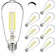 DAYBETTER 8 Pack Vintage LED Edison Bulbs, E26 Led Bulb 60W Equivalent, Dimmable Led Light Bulbs, High Brightness 800 LM Daylight 5000K, ST58 Antique LED Filament Bulbs, Clear Glass Style for Home