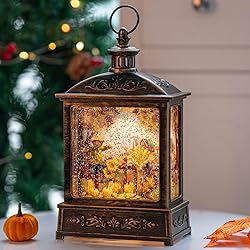 12.5'' Fall Snow Globe Lantern - Thanksgiving