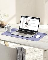 YSAGi Non-Slip Desk Pad 60 x 35 cm Lavender Waterproof PVC Leather Large Mouse view 2