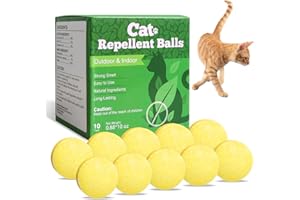 GOLRISEN Natural Peppermint Cat Repellent Balls, Outdoor & Indoor Cat Deterrent to Protect Gardens, Keep Cats and Dogs Out of Patio and Yard, 10 Packs