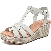 Luoika Women's Wide Width Platform Wedge Sandals