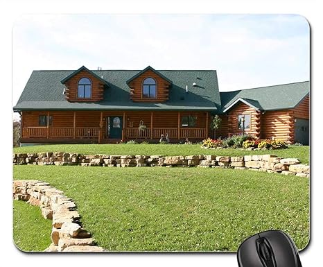 Amazon Com Mouse Pad Log House Log Cabin House Cottage Rustic