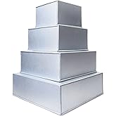 4 Tier Square Baking Pan Set Multilayer Birthday/Wedding Anniversary Cake Tins/Cake Pans/Cake Molds 6".8".10".12" - All 4" Deep
