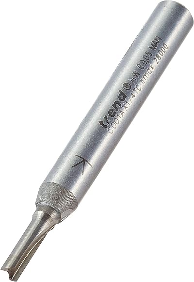 Trend CraftPro Straight Two Flute Router Cutter 1/4 Shank 3mm dia 9.5mm TC