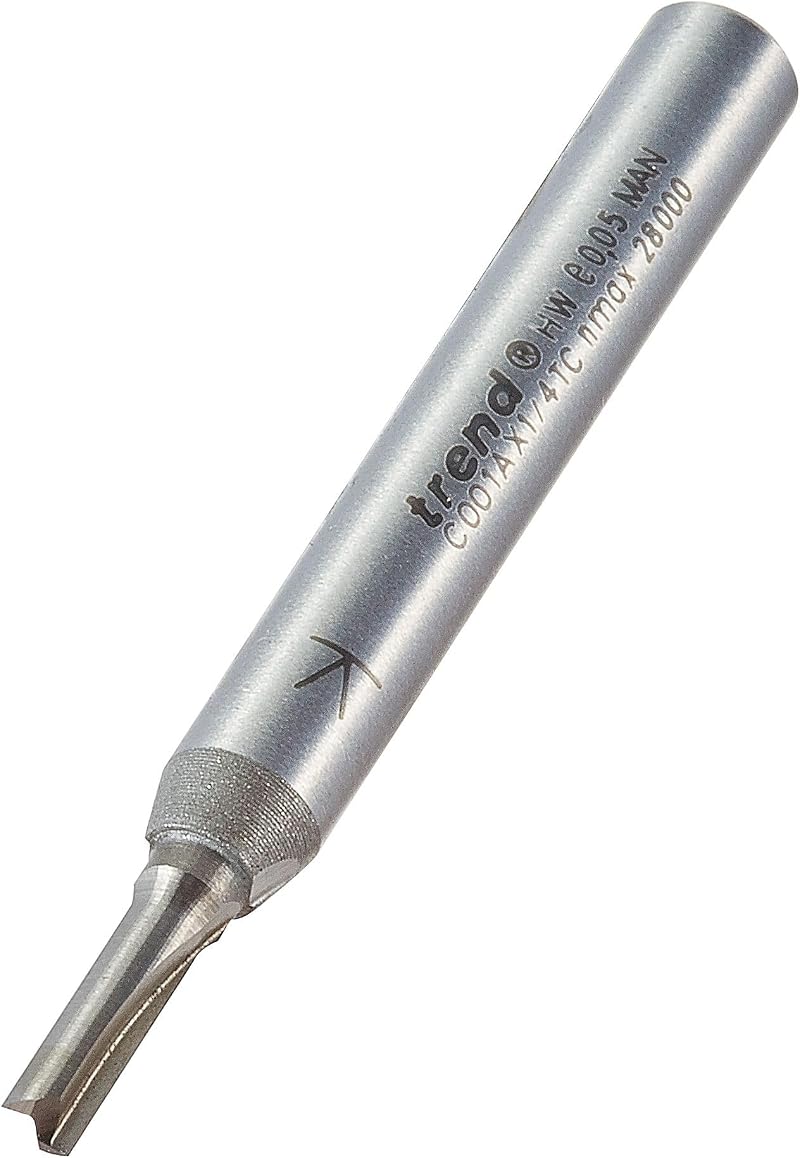 Trend CraftPro Straight Two Flute Router Cutter 1/4 Shank 3mm dia 9.5mm TC