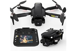 Toladrone Brushless Motor Drone with LCD Screen Remote Control Drone for Beginners Drones with Camera Foldable RC Quadcopter for Adults TD12LCD