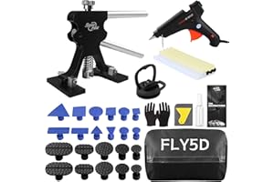 Fly5D 41 PCS Car Dent Puller Kit with Black Metal Dent Lifter and Large Black Tool Bag That can Eliminate 95% of car dents Within 30 Minutes for Auto Dent Removal, Ding Remover and Hail Damage Dent