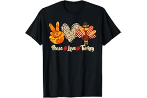 THANKSGIVING SHIRTS FOR WOMEN MEN KIDS Peace Love Turkey Little Pilgrim Thanksgiving Womens Girls T-Shirt