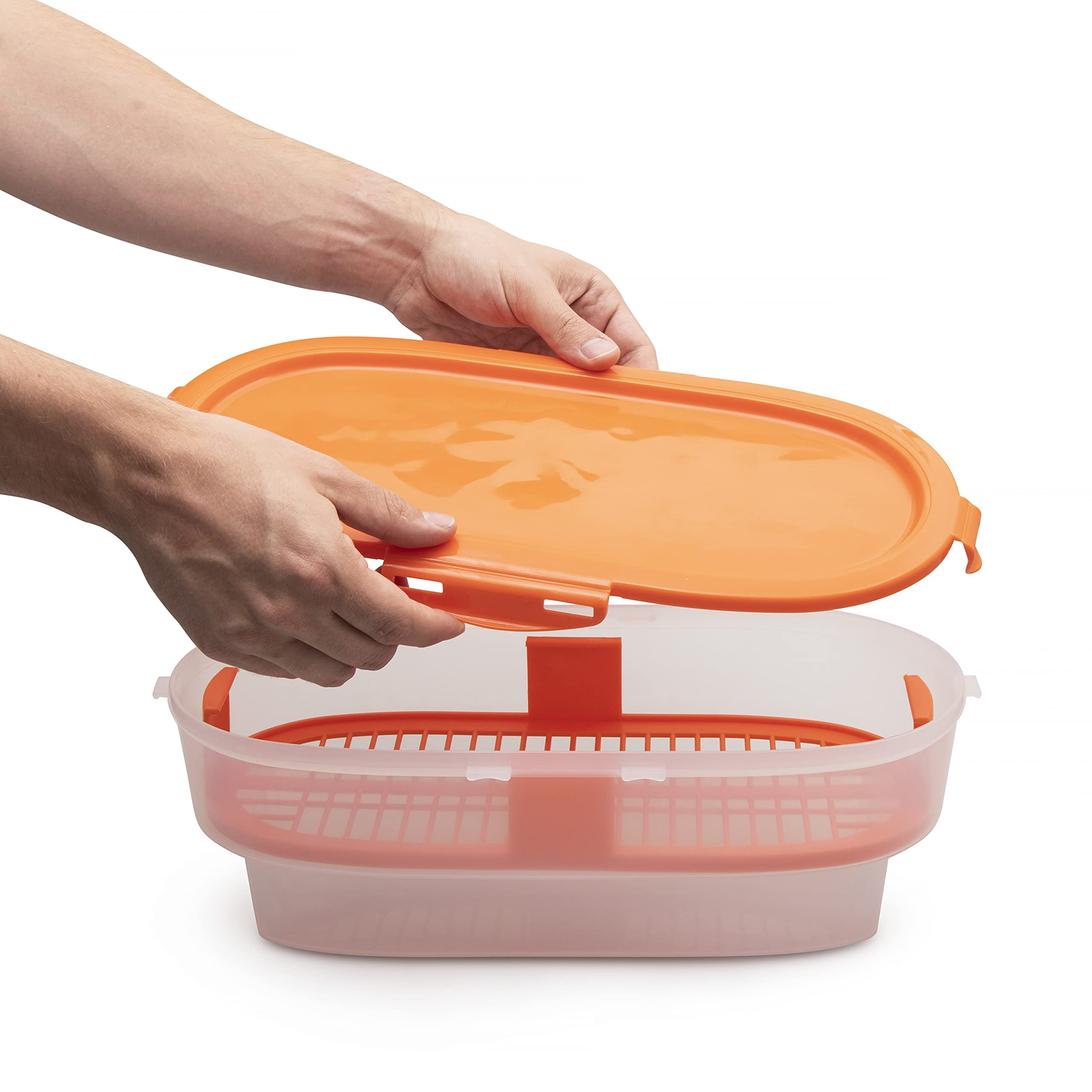 Premium Products Corp Easy Breader Batter Bowl All-in-1 Mess Breading Station Tray Snap-Shut Lid with Silicone Ring For Coating Fried or Baked Food With Deep Fry Cooking Thermometer(PPC-EBB-2021-01)