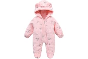 Fairy Baby Newborn Baby Bear Onesie Thin Fleece Footie Romper Snowsuit Hooded Jumpsuit Bodysuit Winter Outwear Boy Girl 0-12M