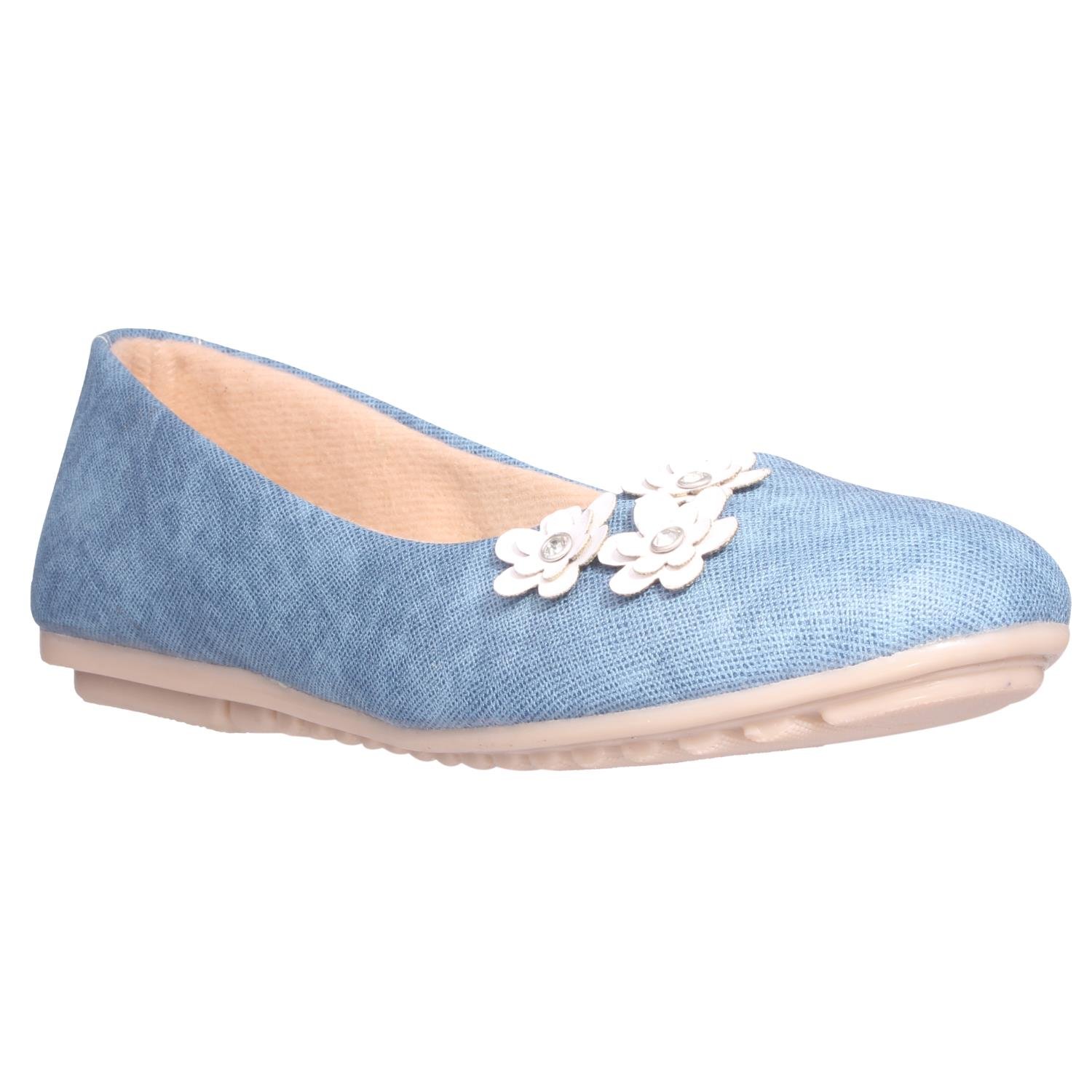 beautiful blue color synthetic material bellerinas from shezone