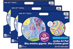 Dixon Ticonderoga CO - Pacon Prang Jumbo Art Pad, White, 22" x 16", 30 Sheets, Pack of 3